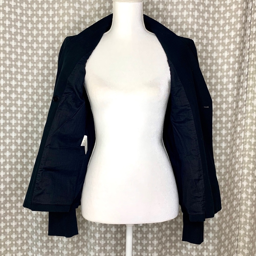 CALVIN KLEIN COLLECTION Black Double Breasted Blazer Jacket Coat Collar Size 6 - Picture 7 of 13